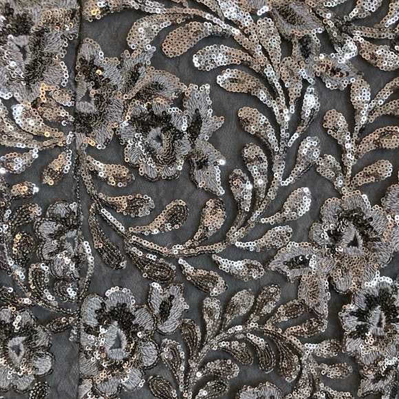 LAUREN RALPH LAUREN Sequined Lace Overlay Sheath Dress Deep Gray - Picture 9 of 14